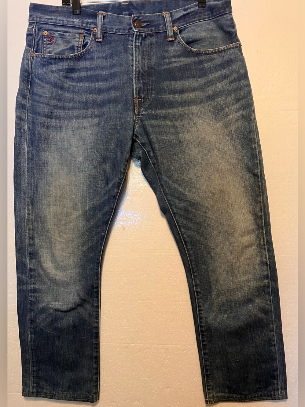 Ralph Lauren 33x30 Medium Blue Slim Straight Jeans